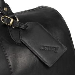 Justified Max Leren Reistas Weekendtas Black -Mode Tassen justified max leren reistas weekendtas black justified 107565