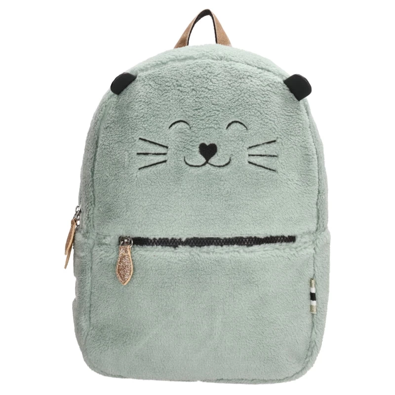 Zebra Trends Rugzak Girls Teddy Cat Groen